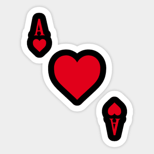 Ace of Hearts I 21 Casino Blackjack I Card Poker graphic Sticker